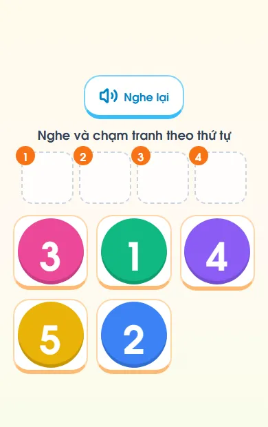 Màn «Xếp tranh theo thứ tự nghe» trong bài 1 Tiếng Anh lớp 3