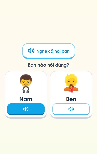 Màn «Ai nói đúng?» trong bài 1 Tiếng Anh lớp 4