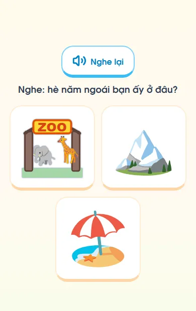 Màn «Nghe và chọn tranh» trong bài 1 Tiếng Anh lớp 5